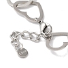 Flower & Heart 304 Stainless Steel Link Chain Bracelets for Women BJEW-I315-13P-3