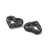 Heart Shape Polymer Clay Rhinestone Beads CLAY-NH0001-09B-05-3