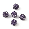 Half Drilled Polymer Clay Rhinestone Round Beads X-RB-H258-HD8mm-539-1