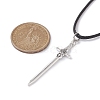 Alloy Sword Pendant Necklace with Waxed Cords NJEW-JN04473-5