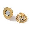 Brass Micro Pave Clear Cubic Zirconia Magnetic Clasps KK-P284-01A-G-2