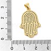 Rack Plating Brass Micro Pave Clear Cubic Zirconia Pendants KK-C047-08G-3