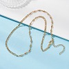 304 Stainless Steel Figaro Chain Ball Link Chain Necklaces for Women NJEW-JN05595-1