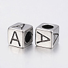 304 Stainless Steel Large Hole Letter European Beads X-STAS-H428-01AS-A-2