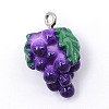 Autumn Theme Grape Resin Pendants X-RESI-R184-06-2