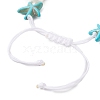 Starfish Synthetic Turquoise & Acrylic Pearl Braided Bead Bracelets for Women BJEW-JB11263-01-4