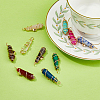 SUPERFINDINGS 10Pcs 10 Styles Gemstone & Glass Pointed Copper Wire Wrapped Pendants FIND-FH0006-76-5
