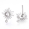 Brass Micro Clear Cubic Zirconia Stud Earring Findings KK-R132-064P-1