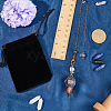 SUNNYCLUE 1Pc Natural Gemstone Chip Hexagonal Pointed Dowsing Pendulum Pendants G-SC0002-54-3