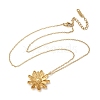 304 Stainless Steel Sunflower Pendant Cable Chain Necklaces for Women NJEW-R011-02G-4