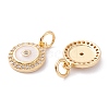 Brass Micro Pave Clear Cubic Zirconia Charms ZIRC-A019-08G-2