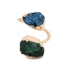 Dyed Natural Druzy Agate Finger Rings RJEW-N046-11G-2