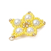 Glass Seed Beaded Star Pendants PALLOY-MZ00524-03-4