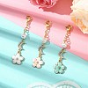 3Pcs 3 Colors Flower Alloy Enamel Pendant Decorations HJEW-JM02135-2