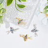 DICOSMETIC 4Pcs 2 Colors Brass Micro Pave Cubic Zirconia Pendants KK-DC0003-39-4