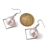 ABS Plastic Imitation Pearl with Rhombus Dangle Earrings EJEW-JE05501-2