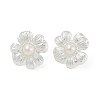 Flower Brass Stud Earrings EJEW-Q391-24S-2