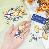 SUNNYCLUE 20Pcs 2 Styles Printed Wooden Pendants WOOD-SC0001-65-3