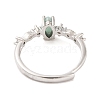 Horse Eye Natural Amazonite Adjustable Rings RJEW-Q817-02P-03-3