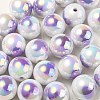 UV Plating Rainbow Iridescent Acrylic Beads OACR-F004-09C-1