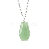 Natural Green Aventurine Halloween Coffin Pendant Necklace with Platinum Alloy Chains PW-WG29489-04-1