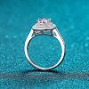 Rhodium Plated 925 Sterling Silver Micro Pave 6.5x3.9mm Moissanite Finger Rings for Women WGCD3AD-19-3