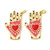 Rack Plating Brass Enamel Pendants KK-H486-10G-1