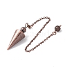 Rack Plating Brass Cable Chain Cone Dowsing Pendulums HJEW-G016-01R-2