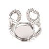 Hammered 304 Stainless Steel Cuff Ring Components SA-CBAC0DF-02C-P-2