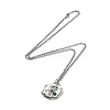 Skull Rhinestone Pendant Necklaces with Rolo Chains NJEW-F309-04-2