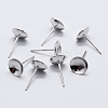 Rhodium Plated 925 Sterling Silver Ear Stud Findings STER-K167-043E-P-2