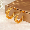 Stylish Stainless Steel Irregular Multi-layer Hoop Earrings for Women's Daily Wear WJ9055-1