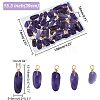 SUPERFINDINGS 50Pcs Natural Amethyst Pendants FIND-FH0005-16-2