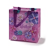 Mother's Day Theme Printed Flower Non-Woven Reusable Folding Gift Bags with Handle ABAG-F009-C02-1