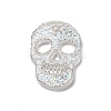 Skull Transparent Acrylic Connector Charms with Paillettes OACR-B027-02A-1