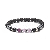 7Pcs 7 Style Natural & Synthetic Mixed Gemstone & Alloy Beaded Stretch Bracelets Set for Women BJEW-JB09235-4