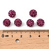 Fuchsia Round Grade A Pave Disco Ball Beads X-RB-H258-8MM-502-2