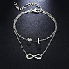 Alloy Infinity Heart Initial Charm Double Layer Anklets for Women FS-WG74AE6-12-1
