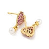 Rack Plating Brass Micro Pave Cubic Zirconia Stud Earring EJEW-C102-09G-2