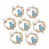 Alloy Crystal Rhinestone Pendants X-ENAM-S120-002B-1