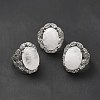 Natural Quartz Crystal Adjustable Rings RJEW-P043-04P-22-1