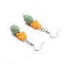 Natural Lava Rock Dangle Earrings EJEW-E260-A08-2