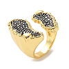 Long-Lasting Plated Micro Pave Rhinestone Open Cuff Rings RJEW-K286-01G-2