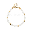 304 Stainless Steel Beaded Bracelets for Women BJEW-M056-08G-01-2