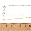 Brass Micro Pave Light Sky Blue Cubic Zirconia Wave Shaped Pendant Cable Chain Necklaces for Women NJEW-R005-01G-6