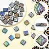 30Pcs Rainbow Iridescent Printed Opaque Acrylic Beads OACR-FS0002-70-3