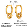 304 Stainless Steel Hoop Dangle Earrings for Women DP9089-1-2