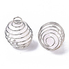 Iron Wrap-around Spiral Bead Cage Pendants IFIN-R239-15P-3