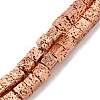 Electroplated Natural Lava Rock Beads Strands G-E602-03-A-2