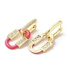 Oval Real 18K Gold Plated Brass Dangle Hoop Earrings EJEW-L268-041G-02-2